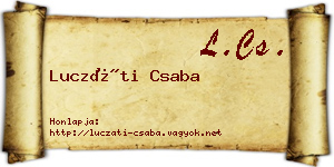 Luczáti Csaba névjegykártya